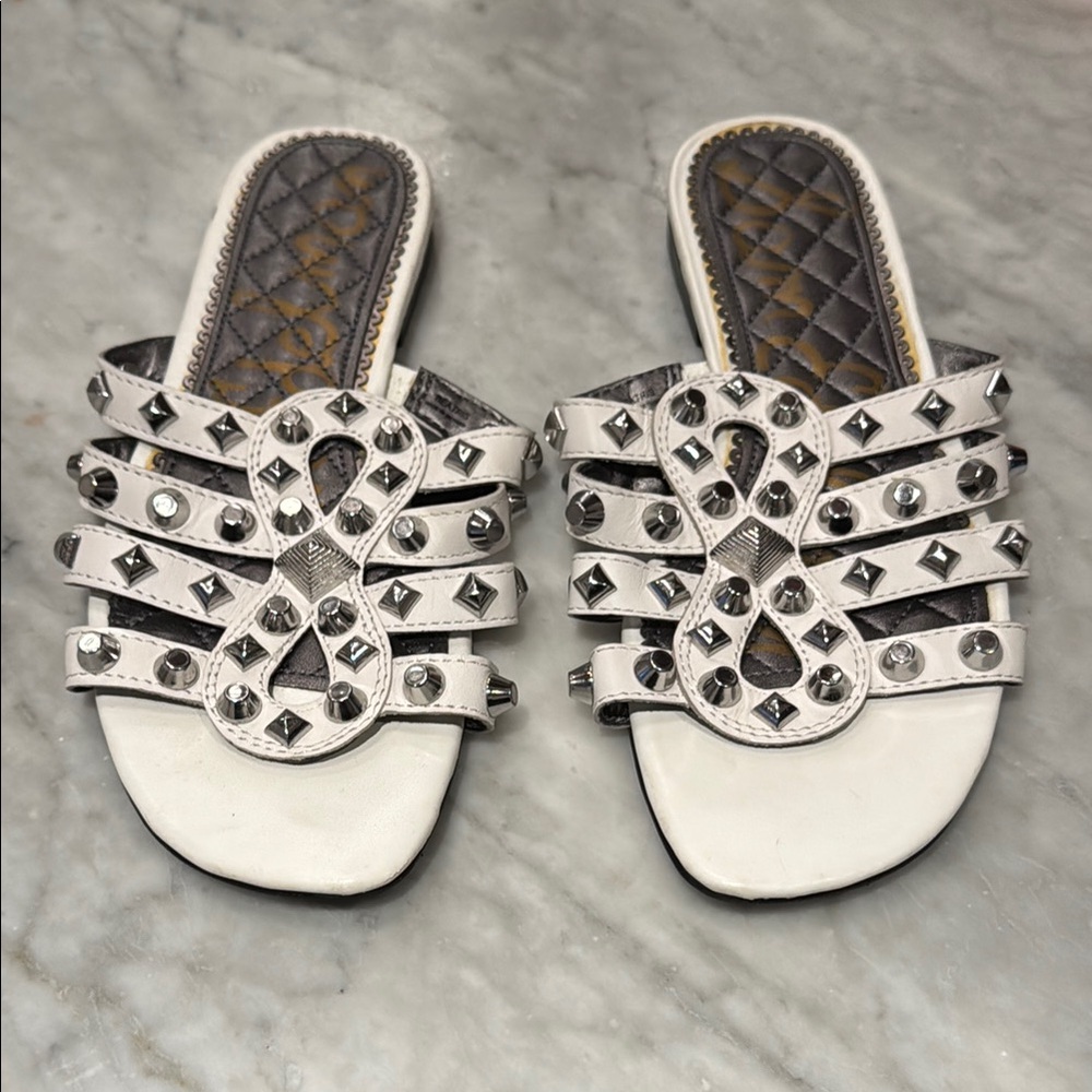 Sam Edelman Beatris White Studded Sandals
